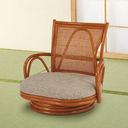 籐回転あぐら座椅子(ナチュラル): 家具・インテリア／はぴねすくらぶ