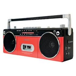 aiwa 多機能ダブルスピーカーラジカセ(レッド): 生活雑貨・家電