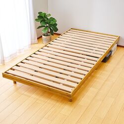 天然木竹すのこベッド(シングル幅97cm ナチュラル): 寝具／はぴねすくらぶ