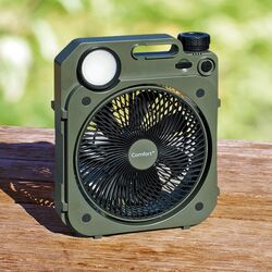LEDライト付充電式扇風機(グリーン): 生活雑貨・家電／は
