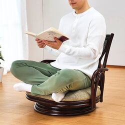 籐回転あぐら座椅子(ナチュラル): 家具・インテリア／はぴねすくらぶ