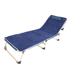 折り畳みベッド　リクライニング付き 4段階リクライニング折り畳みベッド(ネイビー): 寝具／は