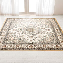 ベルギー製綿混シルクタッチカーペット(長方形135×195cm ブルー