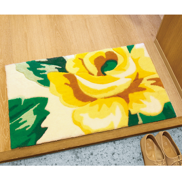 花柄フック玄関マット(45×75 バラ): 家具・インテリア／はぴねすくらぶ