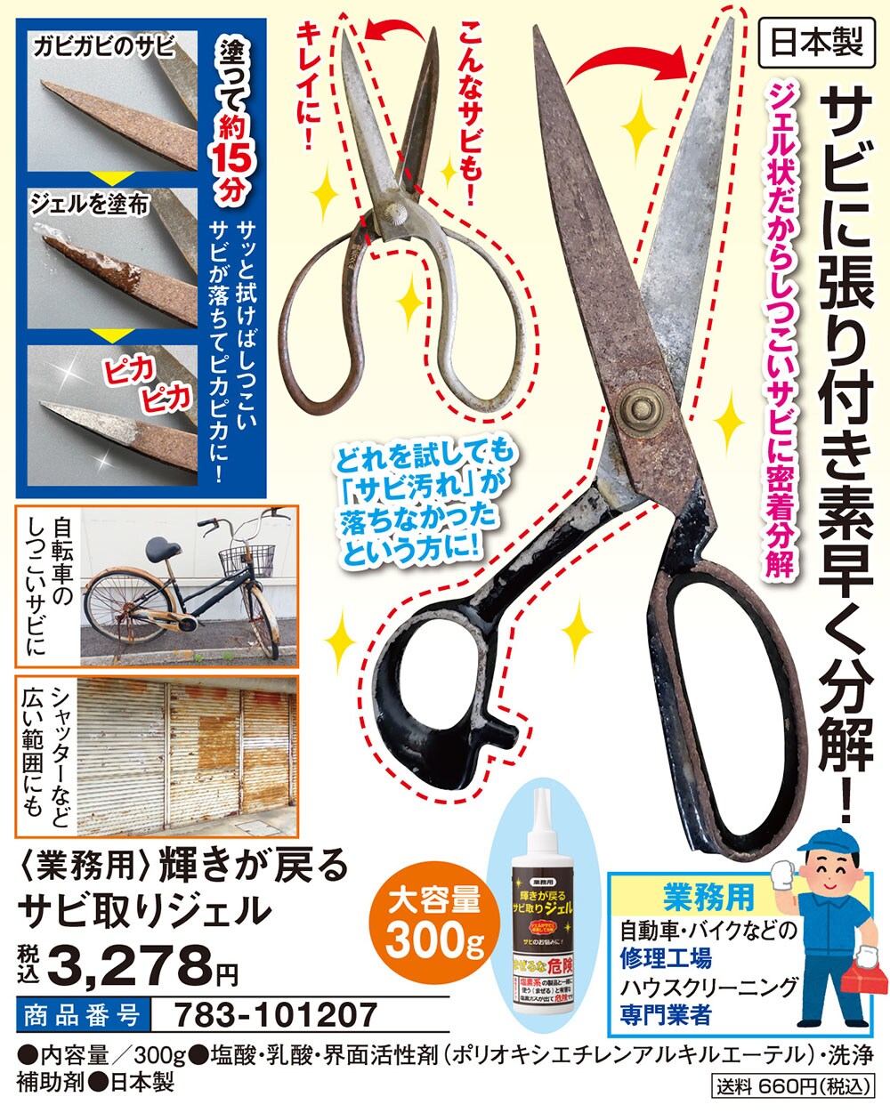 業務用 輝きが戻るサビ取りジェル 生活雑貨 家電 はぴねすくらぶ