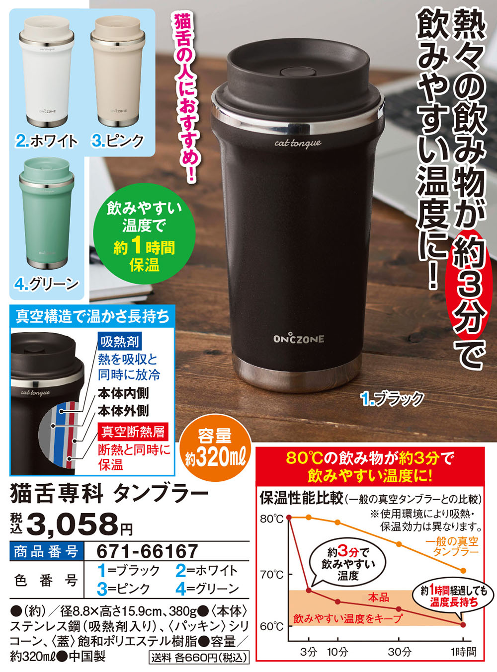猫舌専科 タンブラー ブラック キッチン はぴねすくらぶ