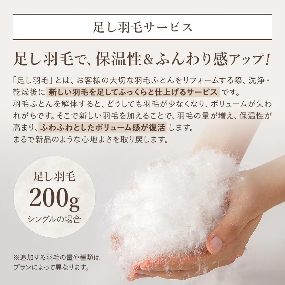 羽毛布団リフォーム用キット(シングル): 寝具／はぴねすくらぶ