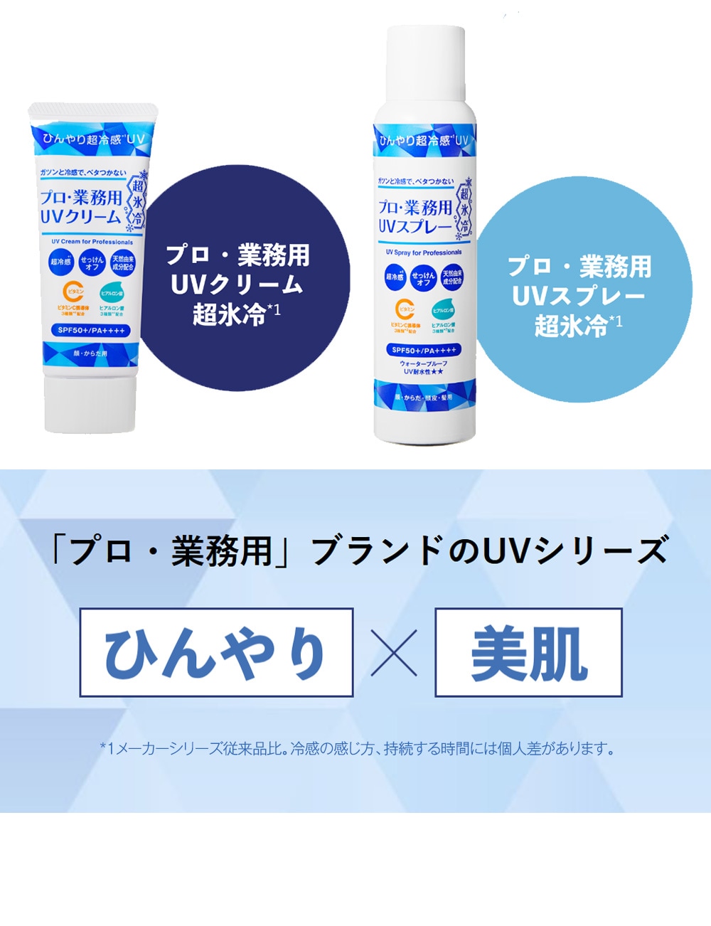 ヤーマン プロ・業務用UVクリーム超氷冷2本＆UVスプレー超氷冷1本