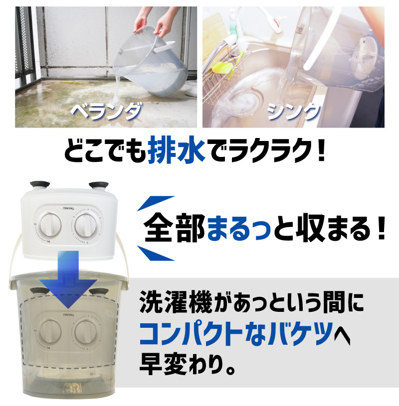 出産祝い THANKO お湯が使えるコンパクト洗濯機 バケツランドリー 洗濯機 小型 コンパクト バケツ洗濯機 お湯 汚れ バケツ ランドリー バケツウォッシャー  予洗い 別洗い fucoa.cl