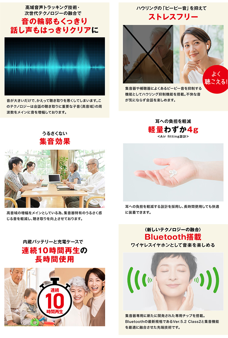 みみサポ 集音器 イヤフォン bluetooth うるさくない ワイヤレス