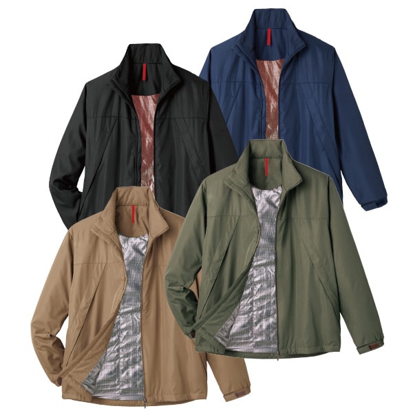 ブルゾン 裏アルミ使用中わた暖か軽量ブルゾン(M ブラック): メンズファッション