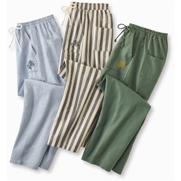 綿100 お洒落なルームパンツ3色組 M レディースファッション はぴねすくらぶ