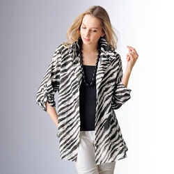 綿混ゼブラ柄ジャケット