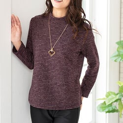 エアロモア 杢調ボーダープルオーバー