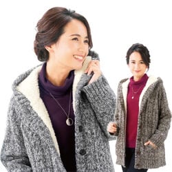 あったか裏ボアニットフード付ジャケット