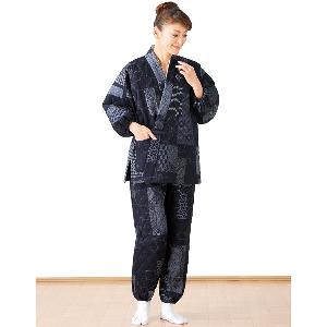 古織柄あったかキルト作務衣