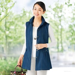 柔らかデニムデザインベスト