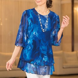 バラ柄2段裾チュニック