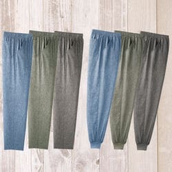 麻混楊柳パンツ3色組