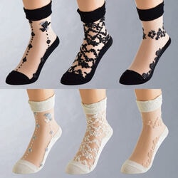 シルクの思いやりエレガントシースルーソックス6足組