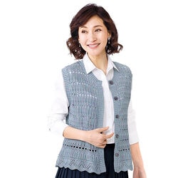 綿混かすりサマーニットベスト