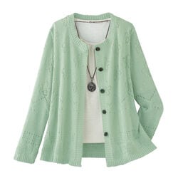 綿混透かし柄サマーカーディガン