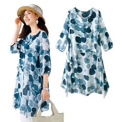 ゆったり水玉重ねチュニック