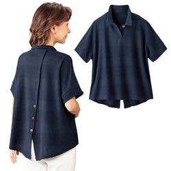 衿付ジャカードプルオーバー