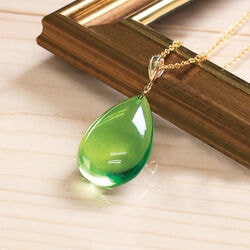 本琥珀グリーンアンバーペンダント