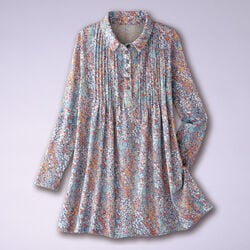 衿元ピンタックデザインチュニック