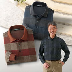 日本製ジャカードニットポロシャツ