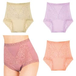 夜も安心尿漏れパッド対応ショーツ4色組