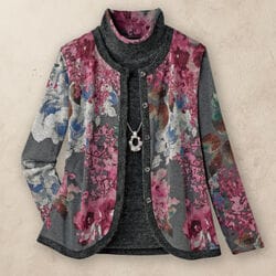 プリントカーディガンアンサンブル