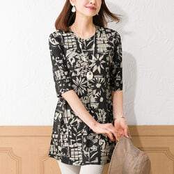 幾何柄プリントチュニック