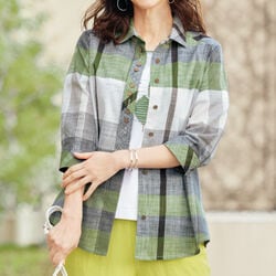 格子柄多ボタンブラウスジャケット