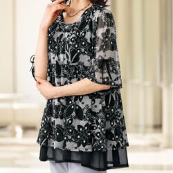 プリントフレアープルオーバー