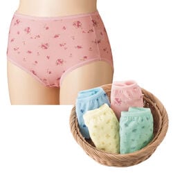 綿100プリント深ばきショーツ4色組