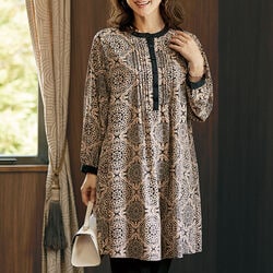 配色使いピンタックデザインチュニック