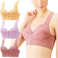 ドンナベルタ 前開きらくらくブラ3色組