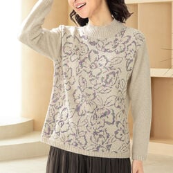 かすり花柄セーター