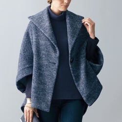 裏起毛ポンチョ風ゆったりジャケット