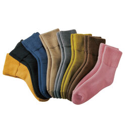 足首ゆったりパイル起毛靴下8色組