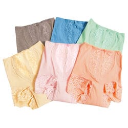 シルエットすっきりレースショーツ6色組
