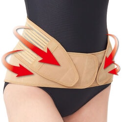 お腹を締め付けない腰のサポーター