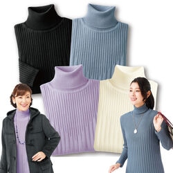 変化編み地タートルセーター