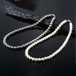 貝パールの着脱便利なネックレス2色組