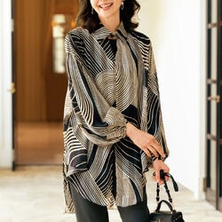 ランダムストライプブラウスチュニック