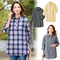 UVカット涼ゆるチュニックシャツ