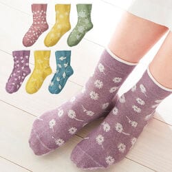 肌ふわり綿クルーソックス6足組