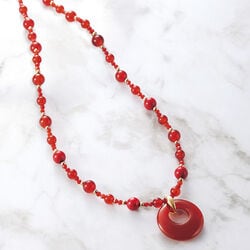 レッドアゲートトップペンダントネックレス